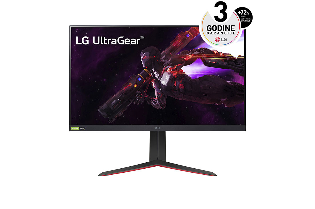 LG 31,5” UltraGear? Nano IPS 1ms gejming monitor kompatibilan sa NVIDIA? G-SYNC?, prikaz spreda, 32GP850-B