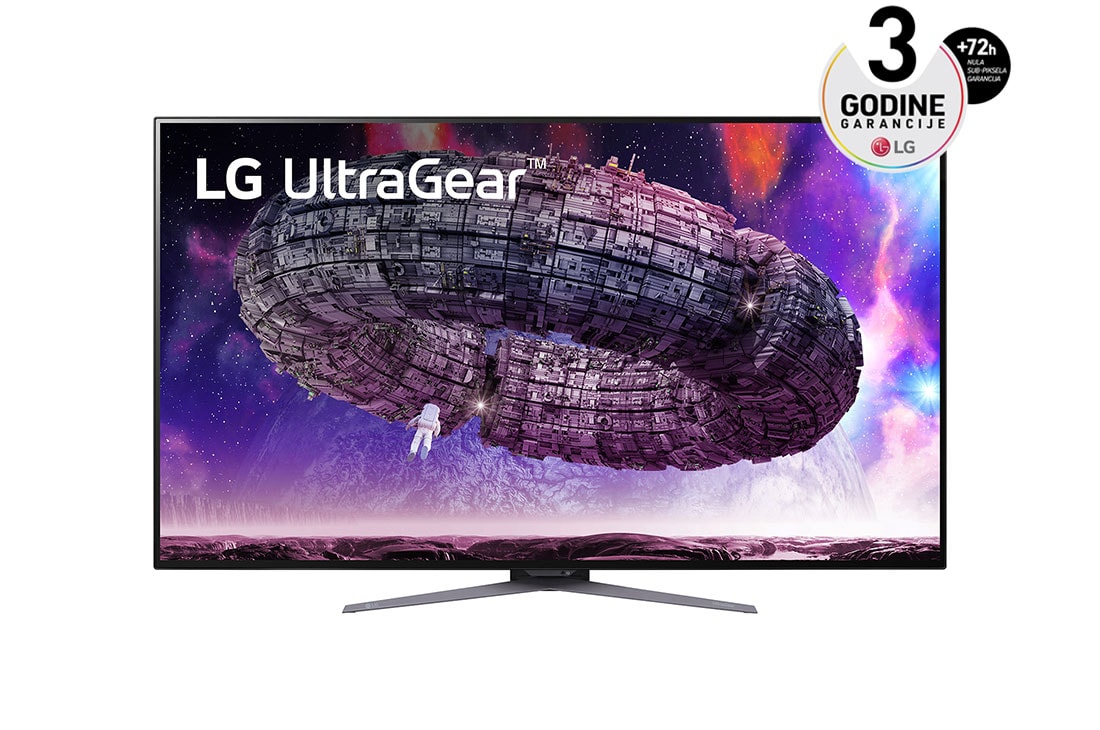 LG 47,5'' 4K UHD OLED UltraGear<sup>TM</sup> gaming monitor sa 0,1ms vreme odziva i NVIDIA G-Sync?, prikaz spreda, 48GQ900-B