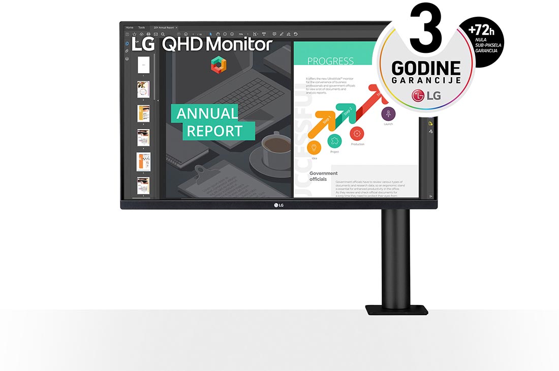 LG 27'' 4K UHD IPS monitor s HDR10, AMD FreeSync? , Prikaz dr?a?a monitora spreda sa desne strane, 27QN880P-B