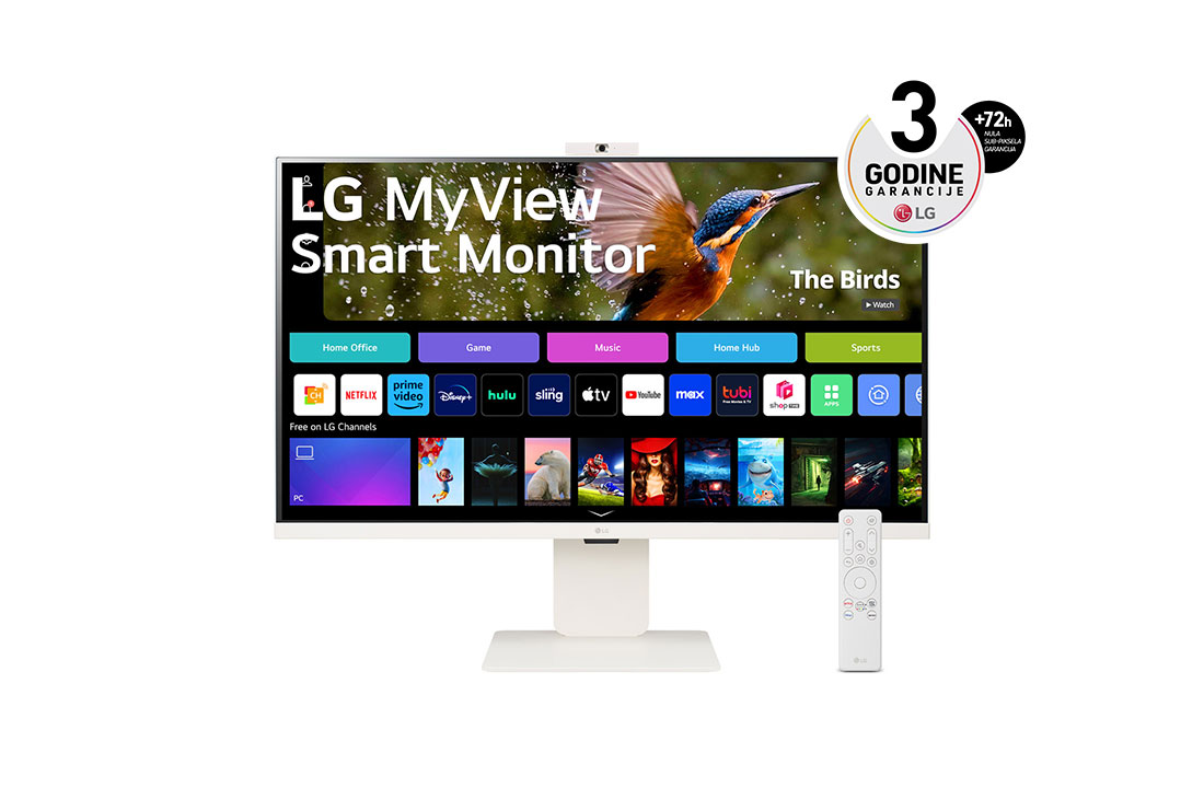 LG 32” 16:9 4K UHD IPS MyView Smart monitor sa veb kamerom, prikaz spreda sa veb-kamerom i daljinskim upravlja?em, 32SR85U-W