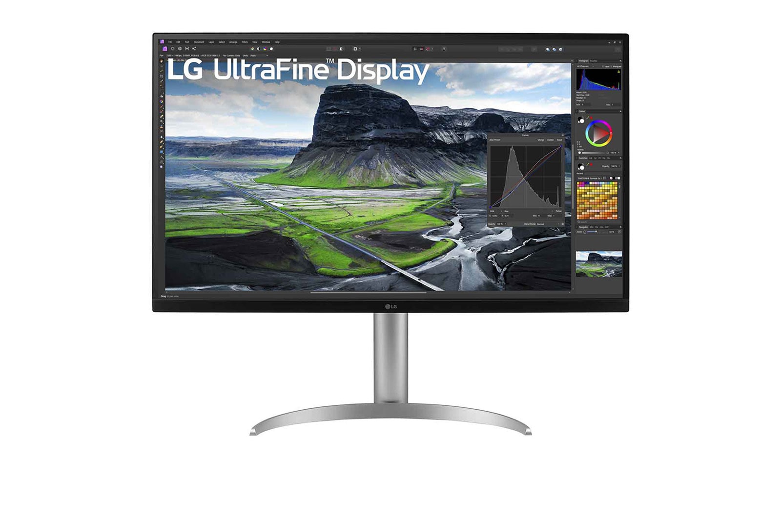 LG 32” UltraFine? 16:9 odnos ?irine i visine 4K IPS monitor sa brzinom osve?avanja od 60 Hz, prikaz spreda, 32UQ850V-W