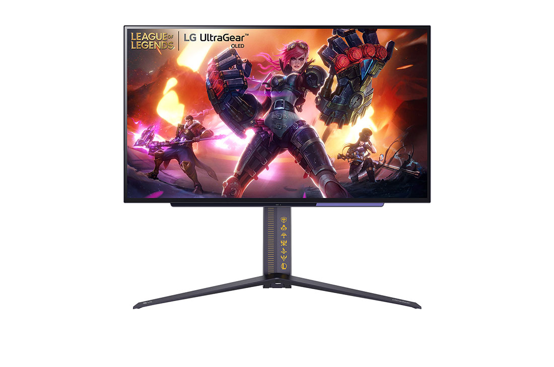 LG 27” UltraGear? 16:9 OLED QHD monitor za igra?e iz izdanja League of Legends sa brzinom osve?avanja od 240 Hz, prednji prikaz, 27GR95QL-B