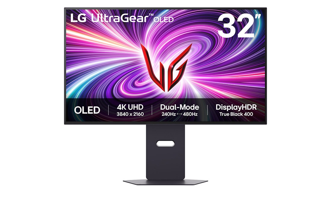 LG 32'' UltraGear? 4K UHD OLED Dual-Mode monitor za igre, prednji prikaz, 32GS95UV-B