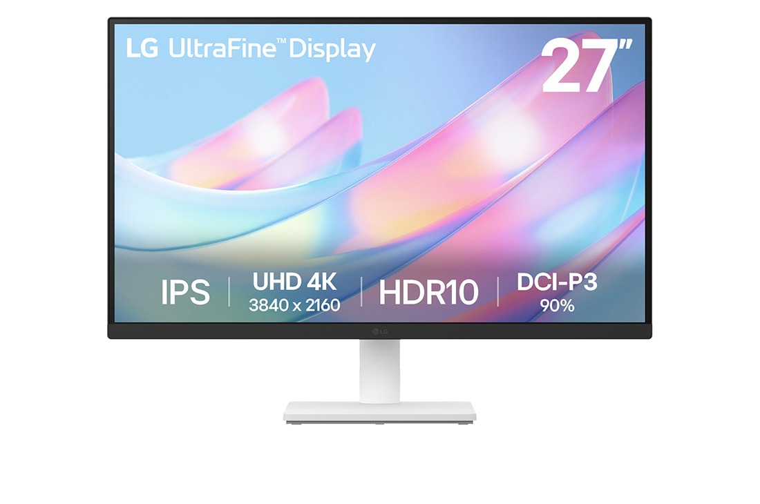 LG 27” UltraFine? 16:9 odnos ?irine i visine 4K IPS monitor sa brzinom osve?avanja od 60 Hz, prednji prikaz, 27US550-W