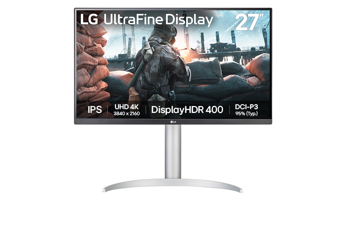 LG 27” UltraFine? 16:9 odnos ?irine i visine 4K IPS monitor sa brzinom osve?avanja od 60 Hz, Prednji prikaz, 27UP650K-W