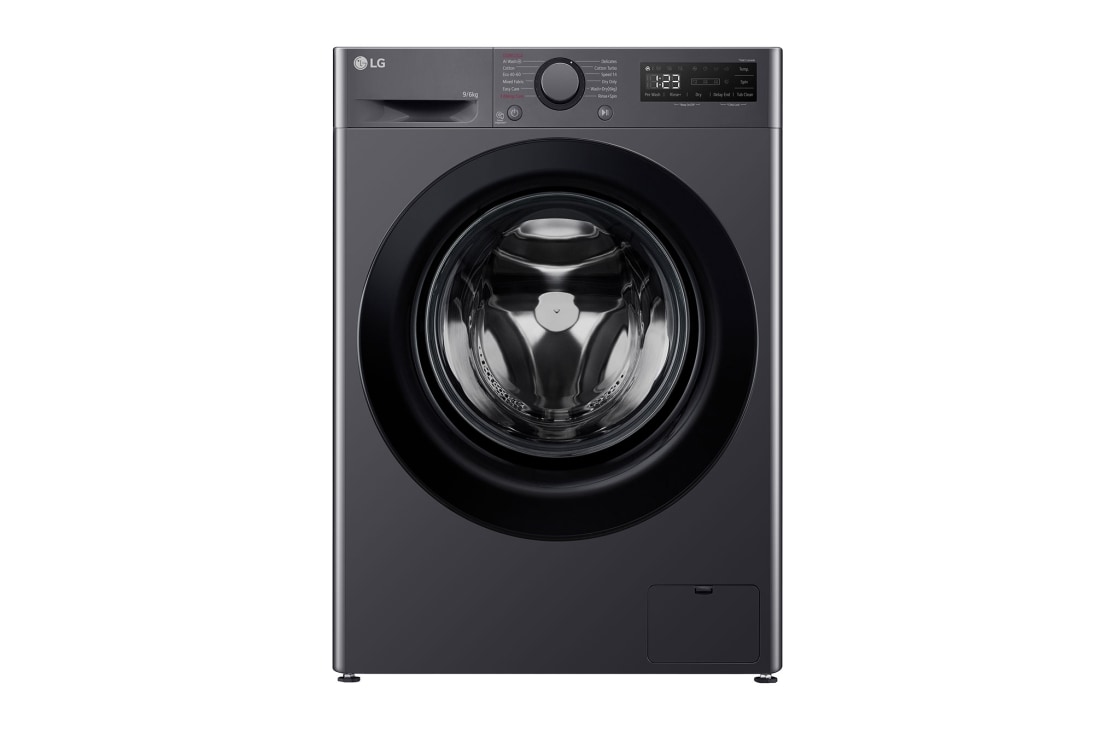 LG 9/6 kg, max. 1400 obrtaja/min., Kombinovana ma?ina za pranje ve?a sa parom, AI DD? tehnologija, Pogled spreda, F4DR509SBM