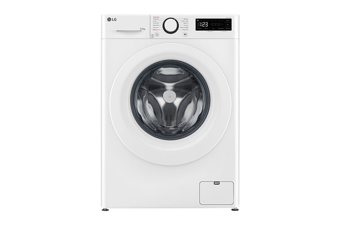 LG 8/5 kg, max. 1200 obrtaja/min., Kombinovana ma?ina za pranje ve?a sa parom, AI DD? tehnologija, Slim dubina, Pogled spreda, F2DR508SWW