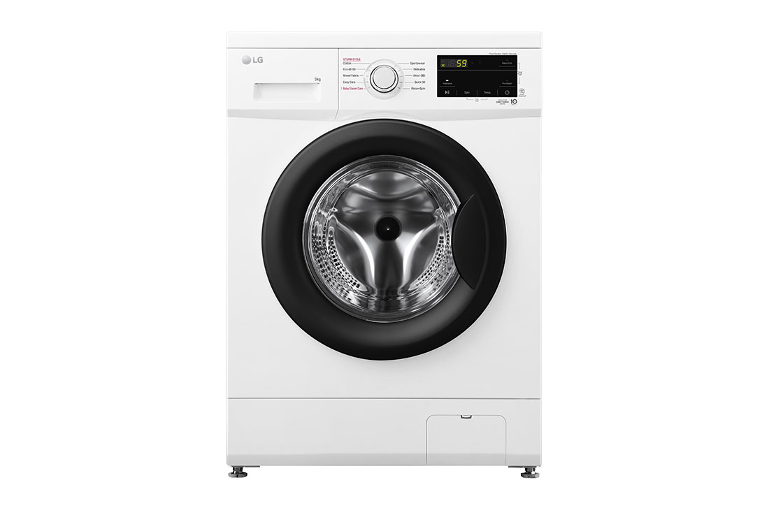 LG 9 kg, max. 1400 obrtaja/min., Ma?ina za pranje ve?a sa parom, Pogled spreda, F4J3VS6WE