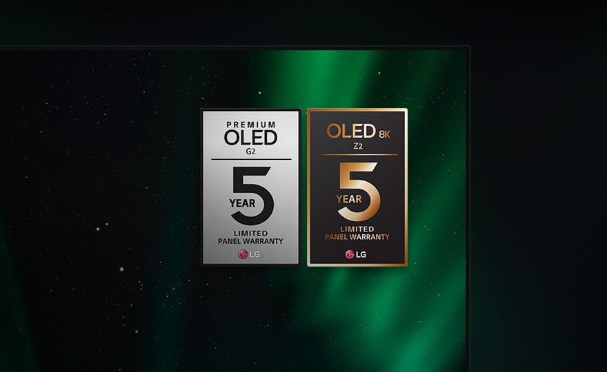 Logotipi garancije Z2 i G2 pojavljuju se na ekranu televizora LG OLED
