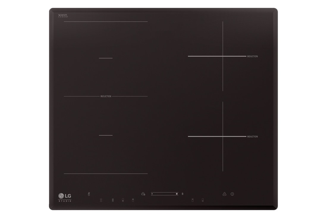 LG Индукционная варочная панель LG HU642VH | 590 x 60 x 520 мм | Сенсорная | 4 зоны нагрева | Функция Power Boost, HU642VH