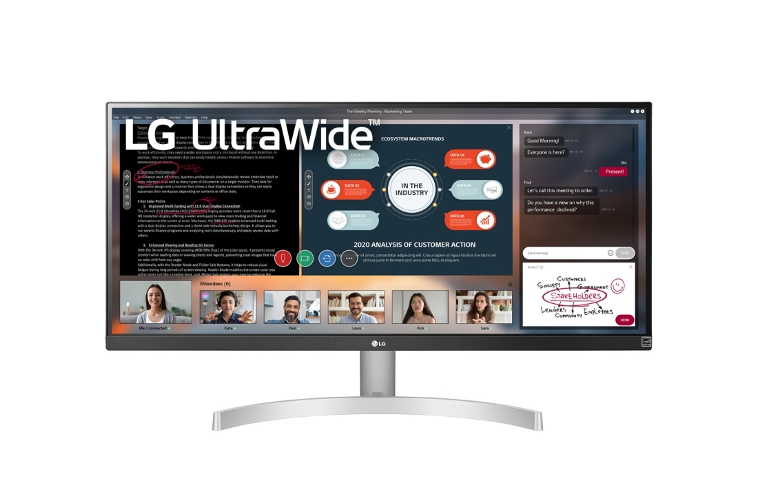 LG Монитор 29'' UltraWide? Full HD (2560x1080) HDR IPS LG 29WN600-W, 29" UltraWide? Full HD (2560x1080) HDR IPS монитор, 29WN600-W