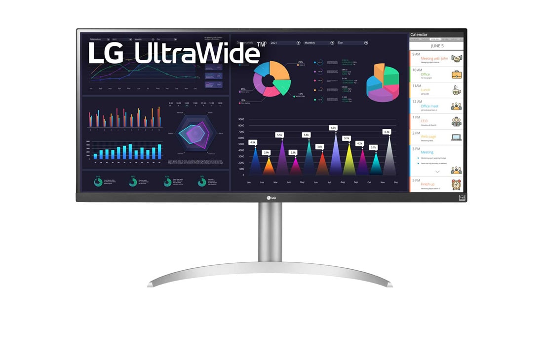 LG Монитор 34'' Full HD IPS UltraWide? LG 34WQ650-W | 21:9, вид спереди, 34WQ650-W