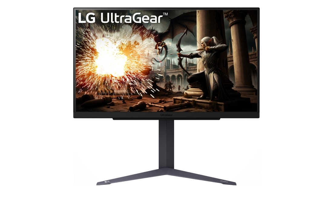 LG 27-дюймовый игровой монитор UltraGear? QHD IPS с частотой обновления 180Hz (разгон 200Hz) | 1ms (GtG), HDR10, вид спереди, 27GS75Q-B