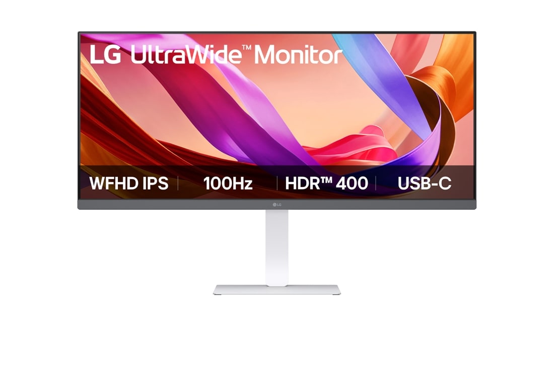 LG 34-дюймовый сверхширокий IPS-дисплей с разрешением 21:9 WFHD (2560x1080), Вид спереди, 34U530A-W