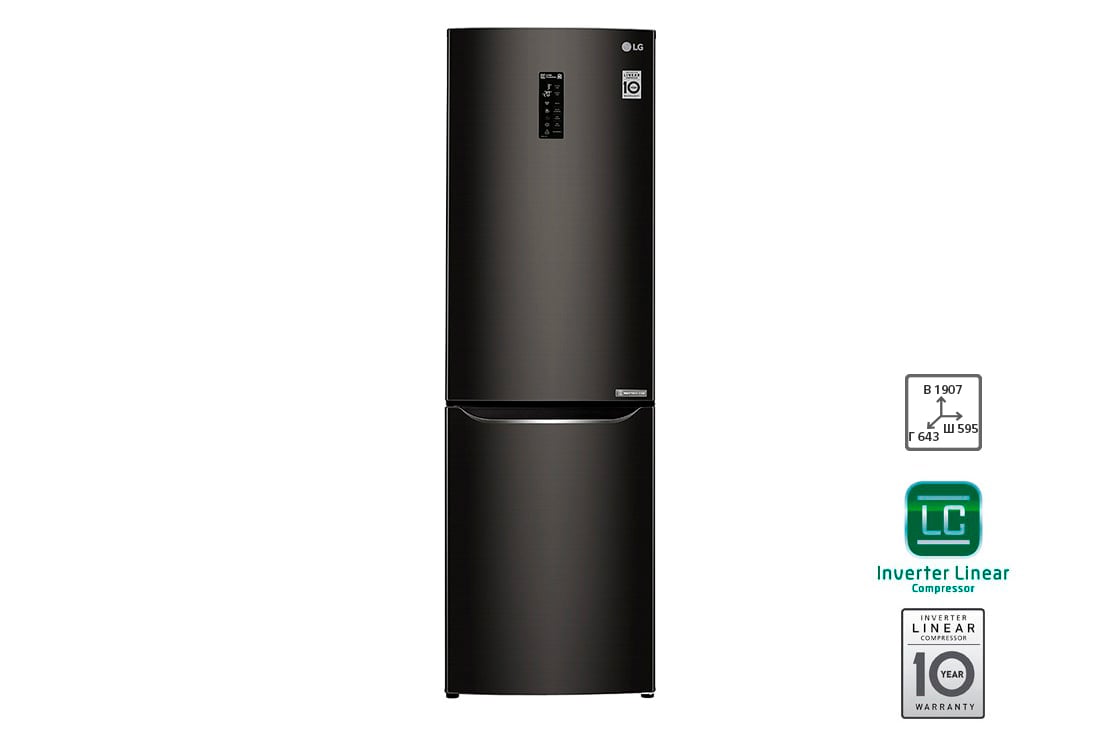 LG Холодильник LG c Инверторным Линейным компрессором, , подключением к Wi-Fi и управлением через смартфон с приложением SmartThinQ, GA-B429SBQZ