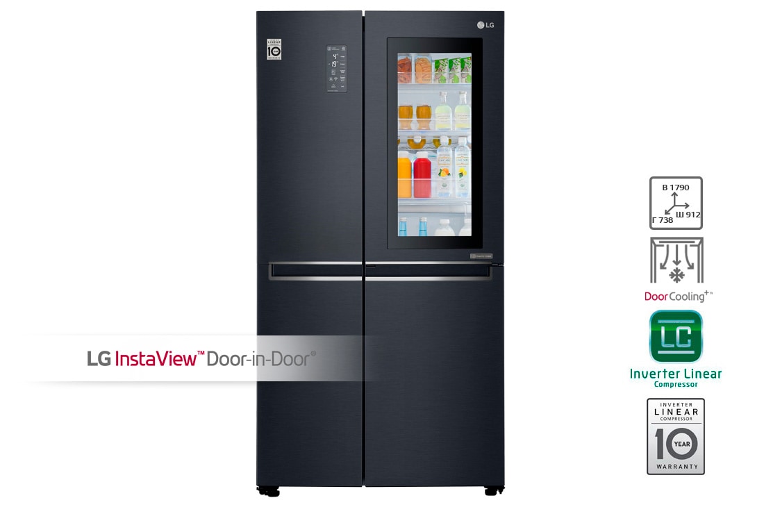 LG Холодильник LG GC-Q247CBDC | 687л | InstaView Door-in-Door | Чёрный, GC-Q247CBDC
