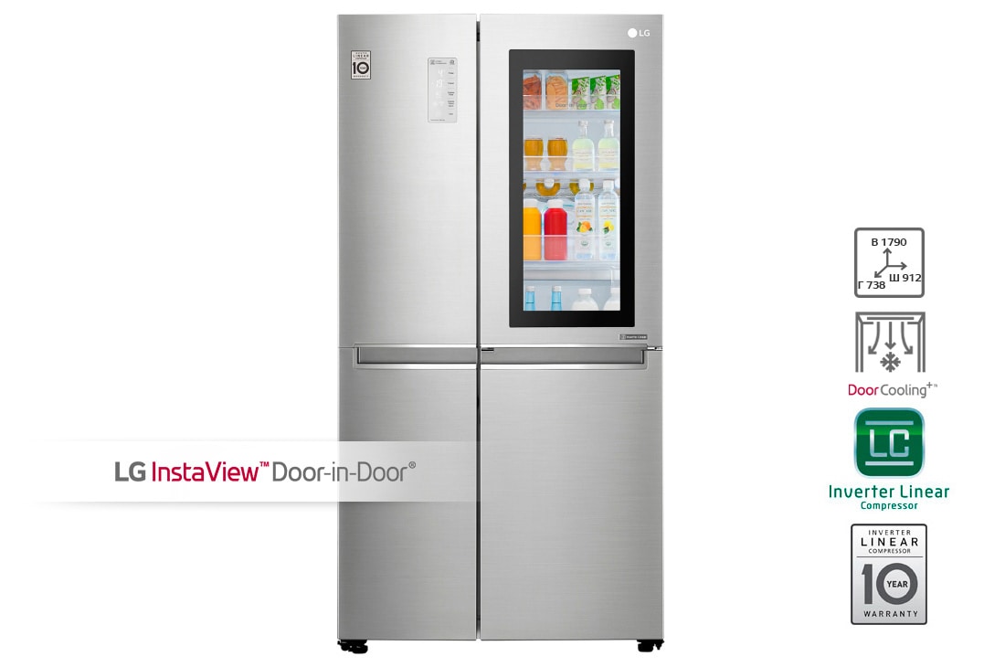 LG Холодильник LG GC-Q247CADC | 687л | InstaView Door-in-Door | Стальной, GC-Q247CADC