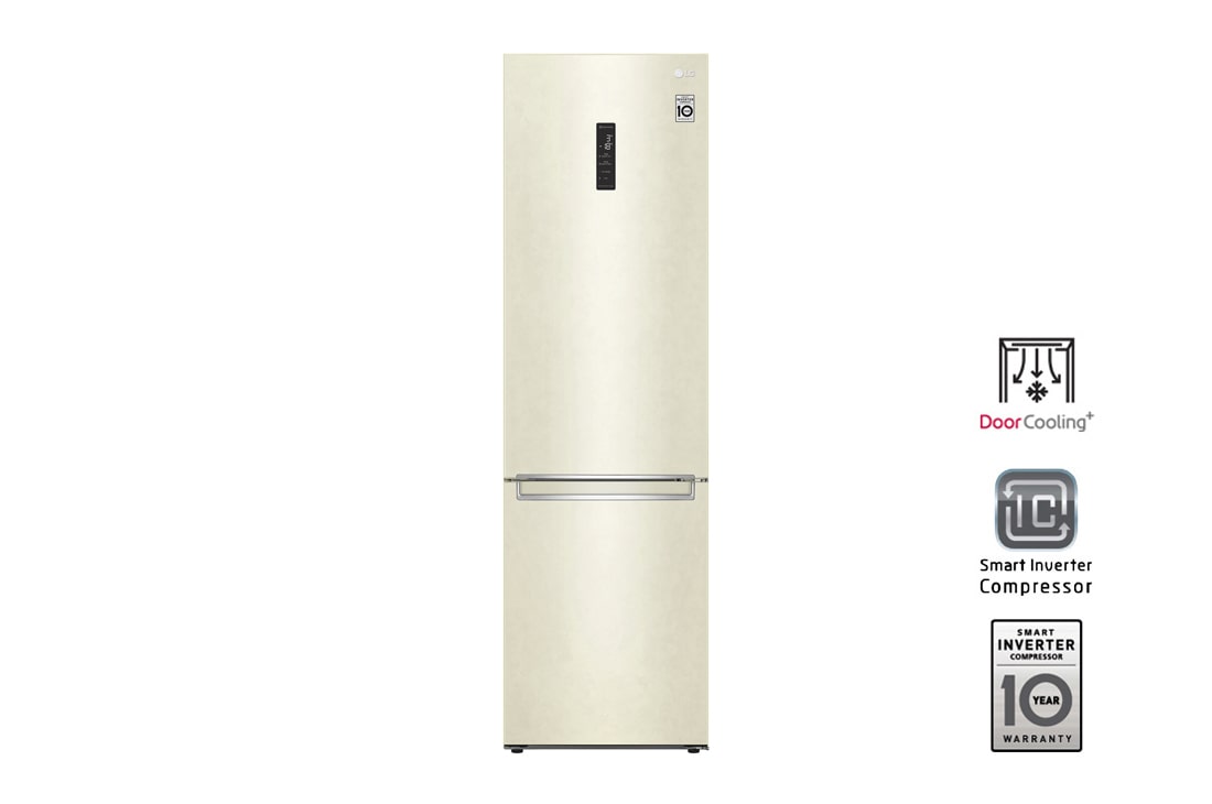 LG Объем 419л | DoorCooling+ | Бежевый | Зоны свежести, Metal Fresh, Складная полка, Винная полка, Wi-Fi, GA-B509SEUM