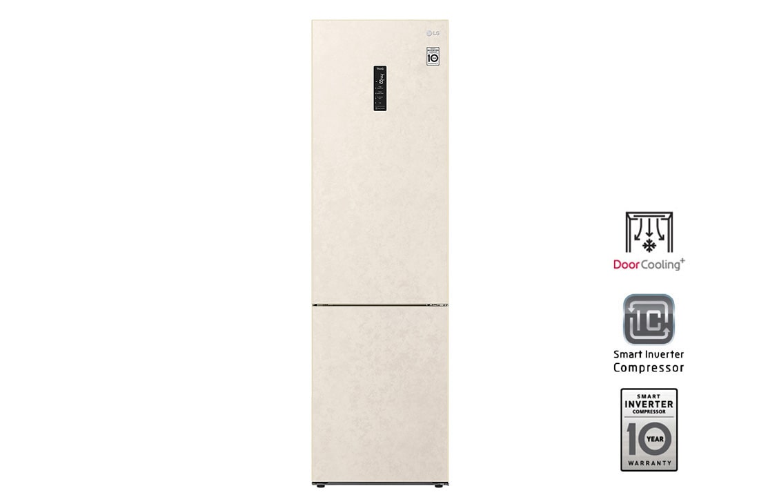 LG Объем 419л | DoorCooling+ | Бежевый | LG ThinQ, Wi-Fi, Складная полка, GA-B509CEQM