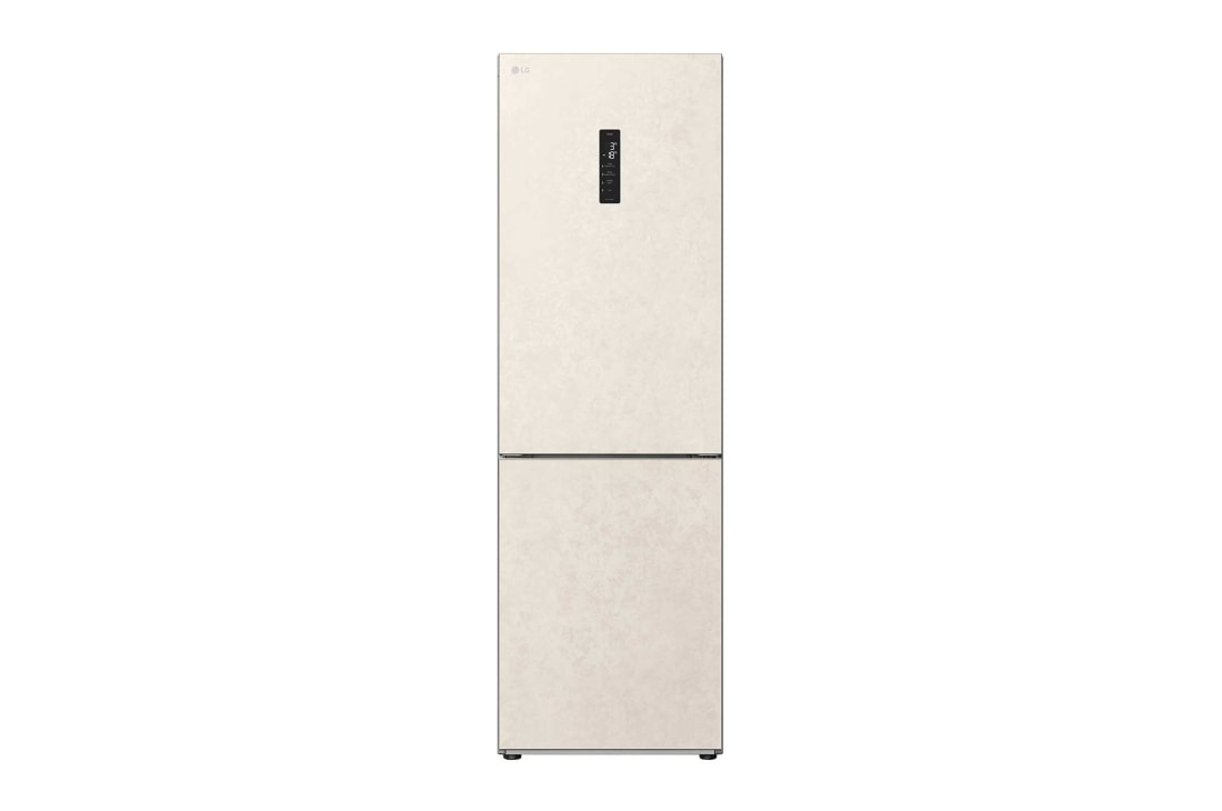 LG 377 л, Холодильник LG DoorCooling? с нижней морозильной камерой, Гигиенический фильтр, Складная полка, Front, GC-B459AEMW