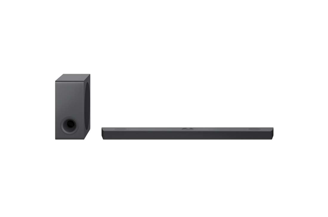 LG Саундбар LG S90QY | 5.1.3 канала | AI Sound Pro | Dolby Atmos, Вид спереди с сабвуфером, S90QY