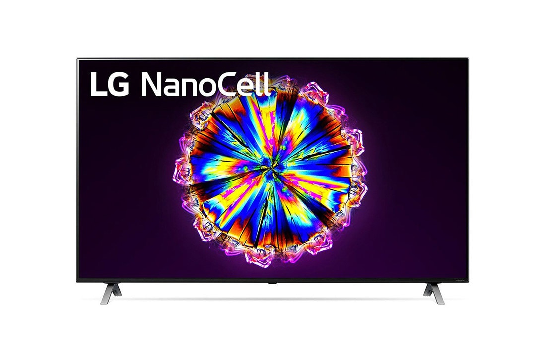 LG 4K NanoCell телевизор 55'' LG 55NANO906NA, вид спереди с изображением на экране, 55NANO906NA