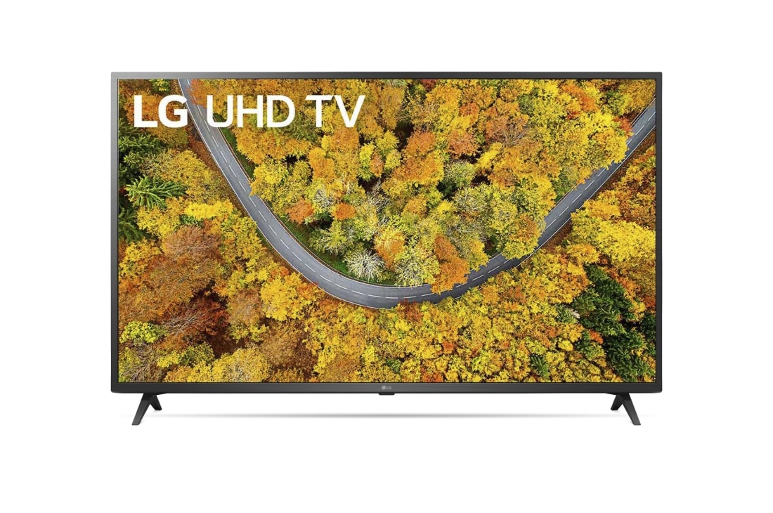 LG 4K UHD телевизор LG 65'', вид спереди с изображением на экране, 65UP76006LC