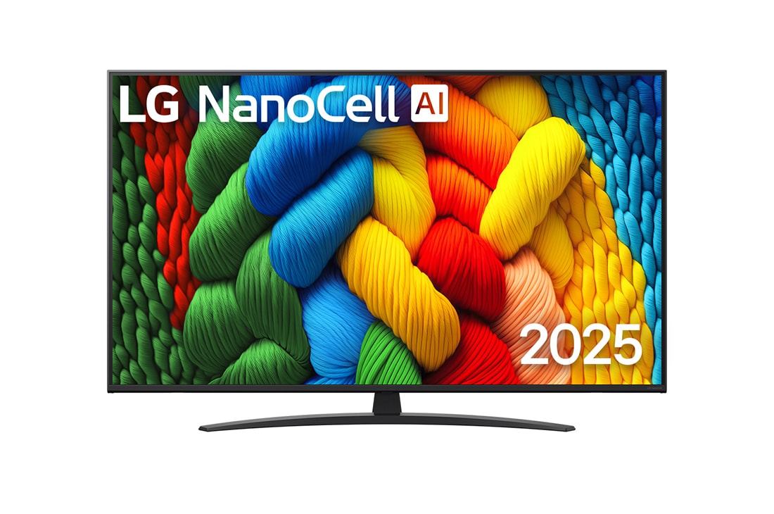 LG 55-дюймовый телевизор Smart TV LG Nanocell AI NANO81 4К 2025, front view, 55NANO81A6A
