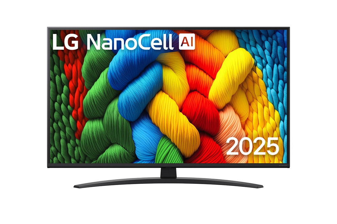 LG 43-дюймовый телевизор Smart TV LG Nanocell AI NANO81 4К 2025, front view, 43NANO81A6A