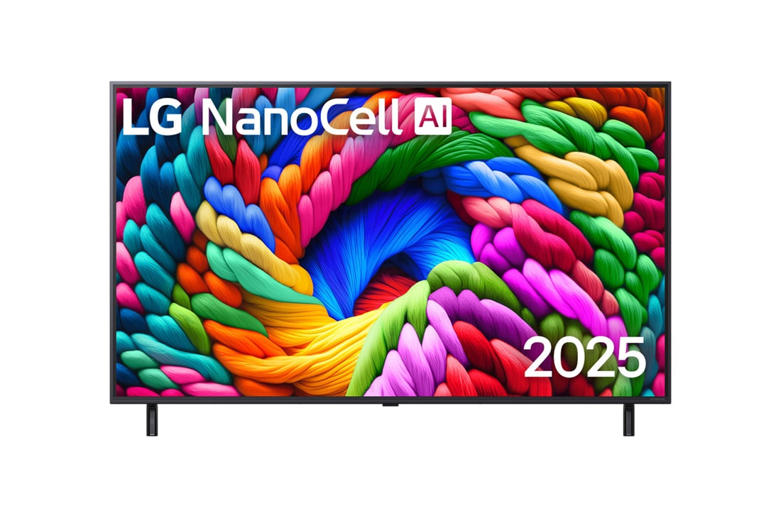 LG 55-дюймовый телевизор Smart TV LG Nanocell AI NANO90 4К 2025, front view, 55NANO90A6B