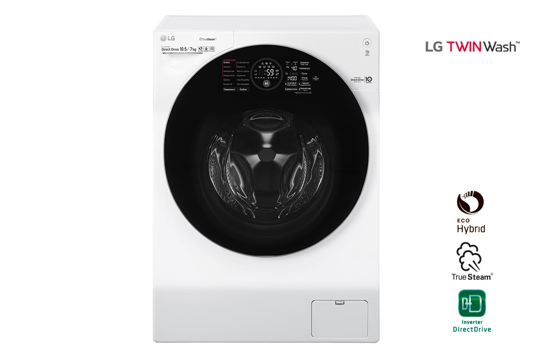 LG Стирально-сушильная машина LG FH4G1JCH2N с паром, 10,5/7 кг, FH4G1JCH2N