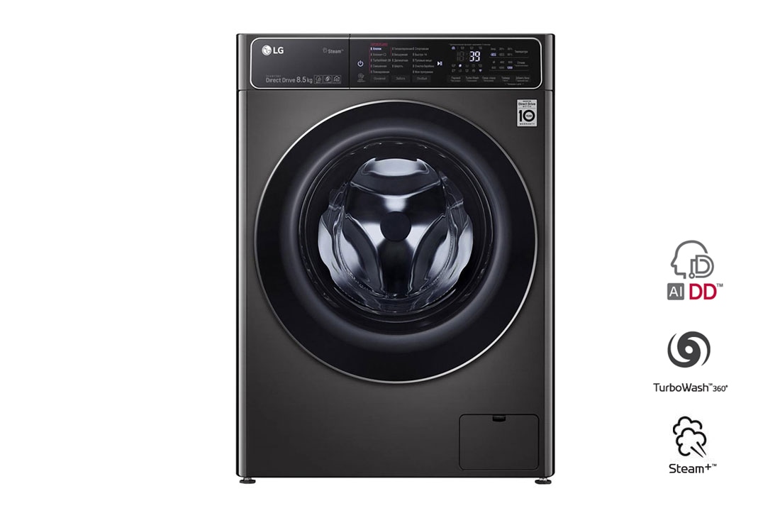 LG Стиральная машина узкая LG F2T9GW9P с паром, технология AI DD, 8,5 кг, F2T9GW9P