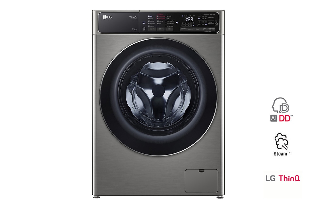 LG Узкая стирально-сушильная машина LG F2T5HG2S, технология AI DD, 7/4 кг, F2T5HG2S