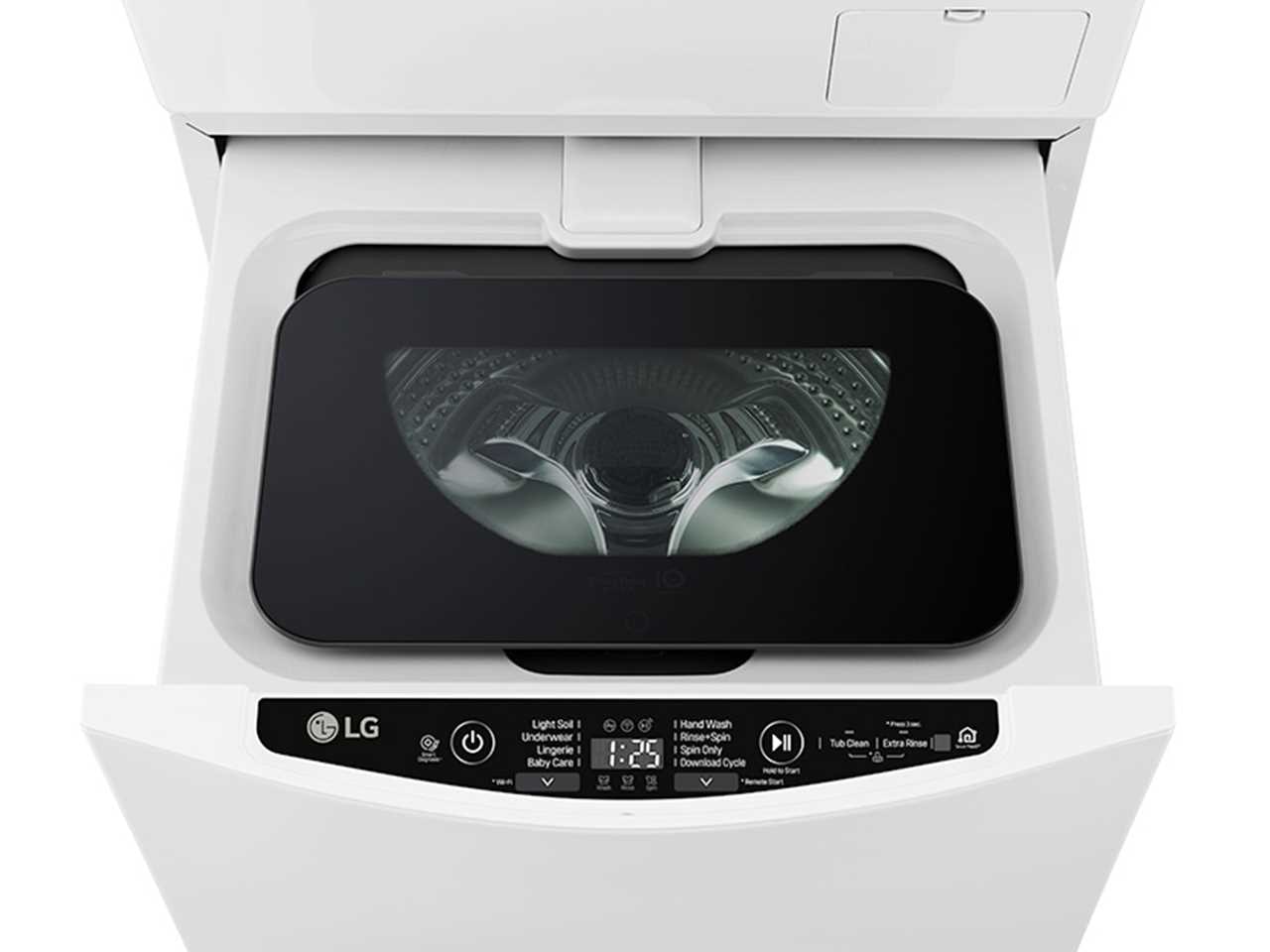 Приближённый вид на мини-машинку у стиральной машины LG TWINWash?