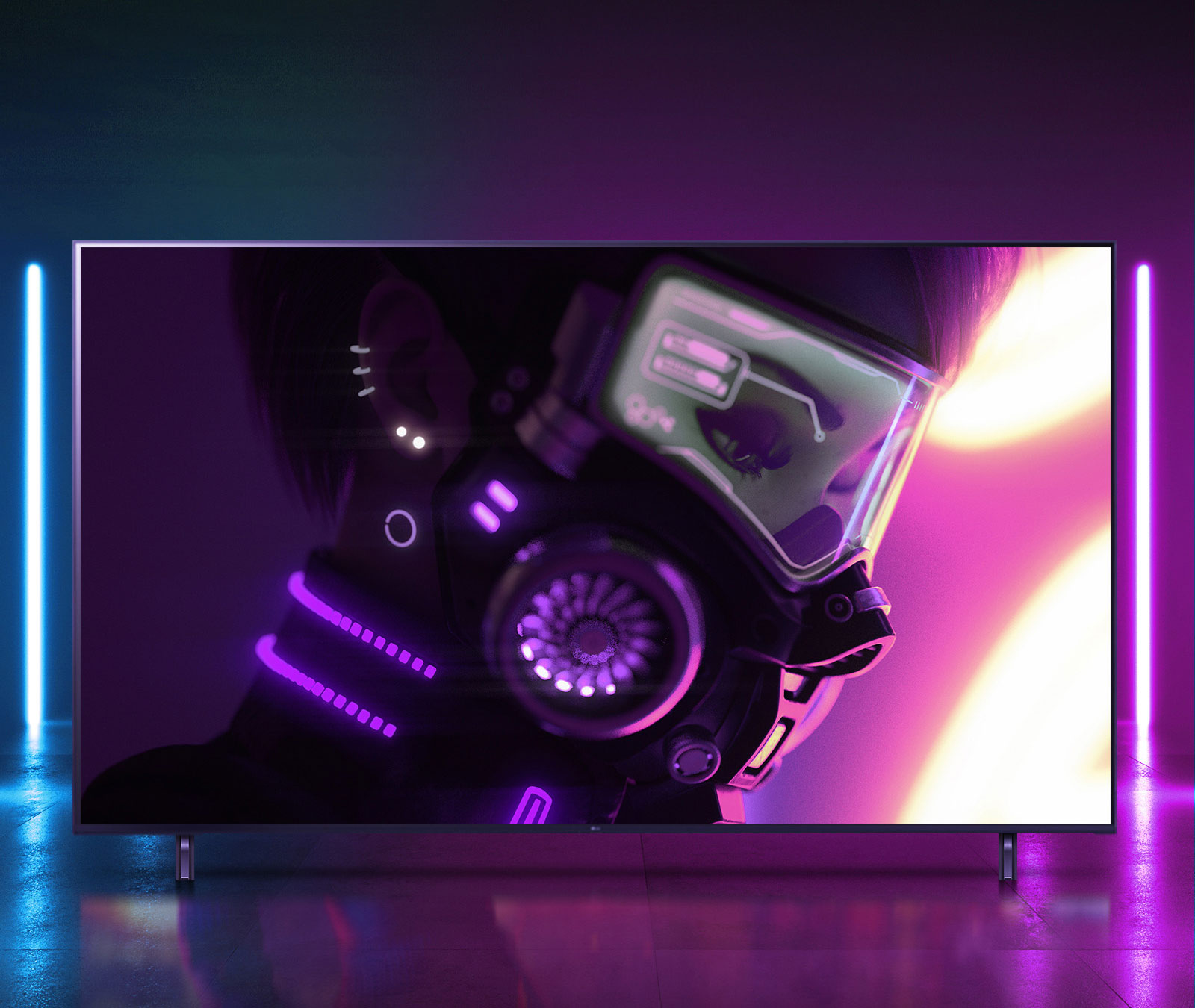 Na monitore je zobrazená postava v ?pi?kovom technickom vybavení.