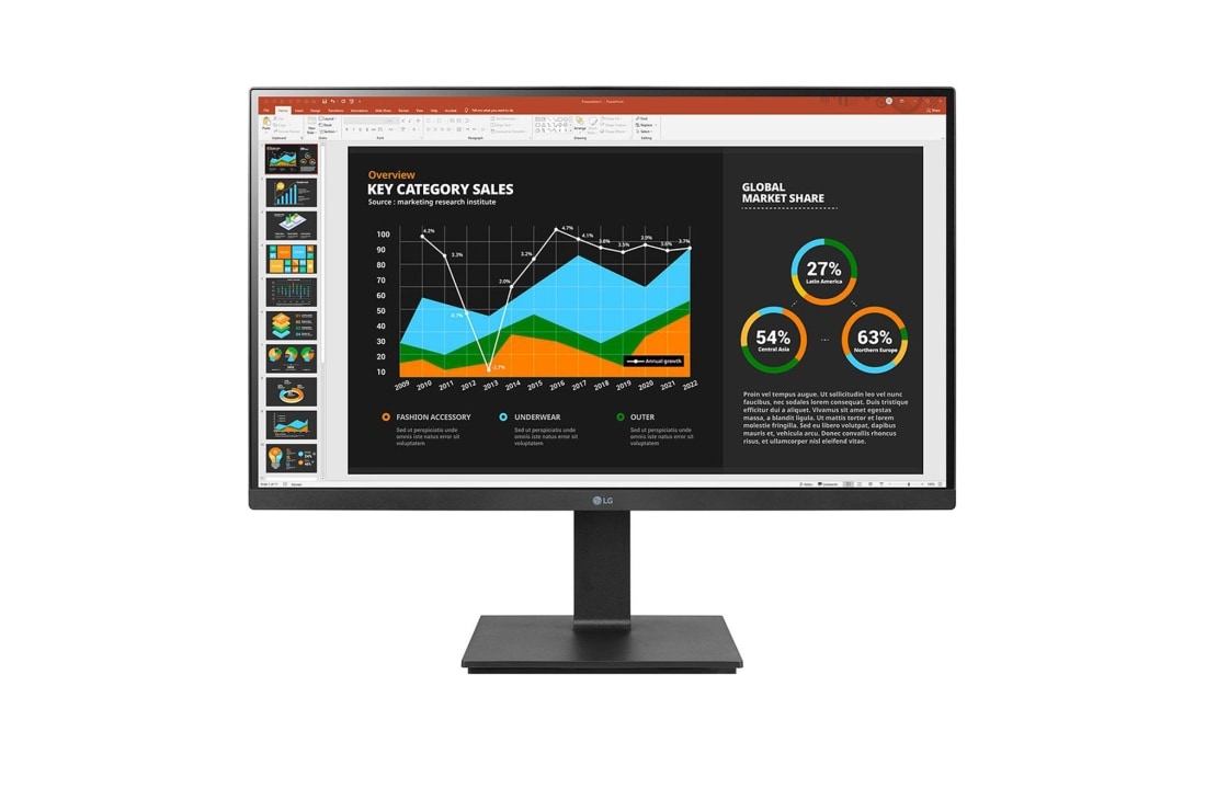 LG 27-palcovy displej IPS s rozlí?ením QHD (2560 × 1440) s rozhraním USB Type-C?, poh?ad spredu, 27BQ75QB-B