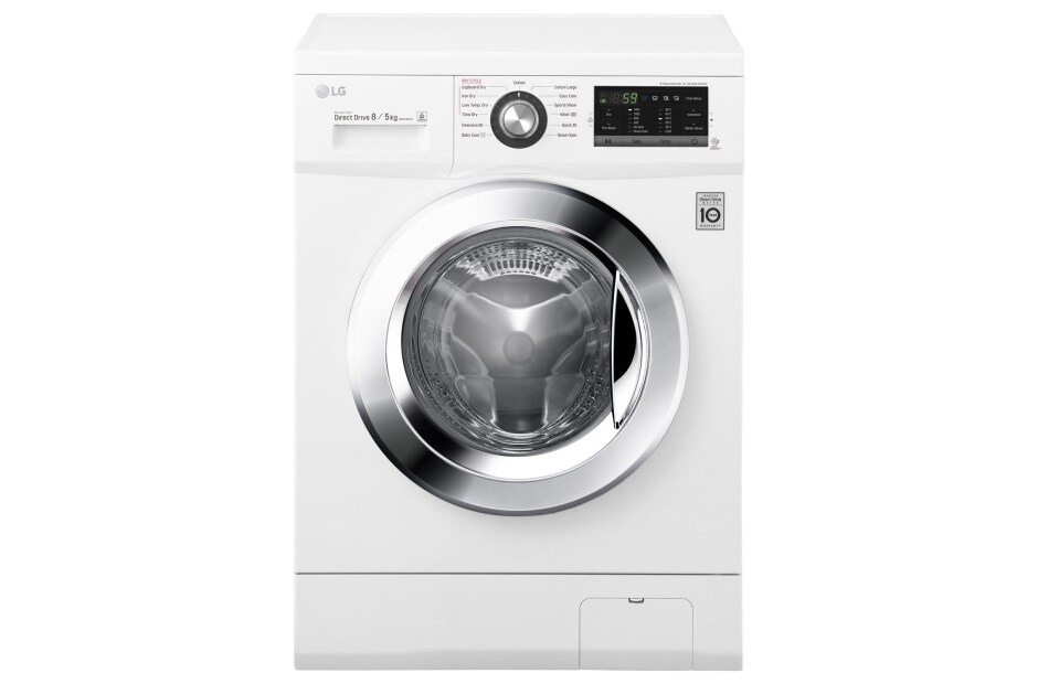 LG 8 kg prá?ka / 5 kg su?i?ka, 1400 ot./min, A (v rozsahu A a? G), 6 Motion DD, Direct Drive?, Smart Diagnosis?, 13 programov, 8 mo?ností su?enia, F84G6TDM2N