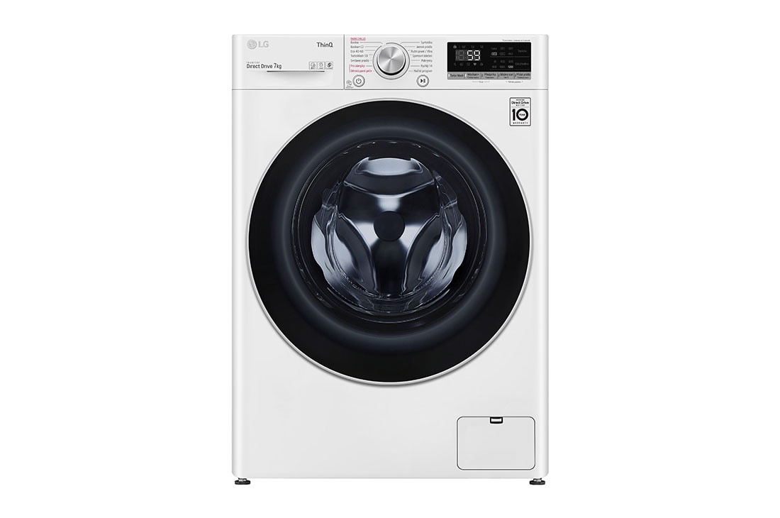 LG 7 kg parná prá?ka, E, Direct Drive? motor, TurboWash - pranie za 59 minút, AI DD? - optimálna vo?ba pracích pohybov, Steam? - parné pranie, ThinQ? + WiFi, F2WN7S7S1