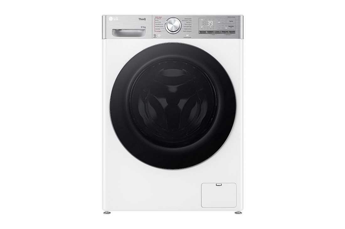 LG 9 kg parná prá?ka / 5 kg su?i?ka LG 1200 ot./min | Direct Drive? | AI DD? | TurboWash?360°, front view, FCR9A95WC