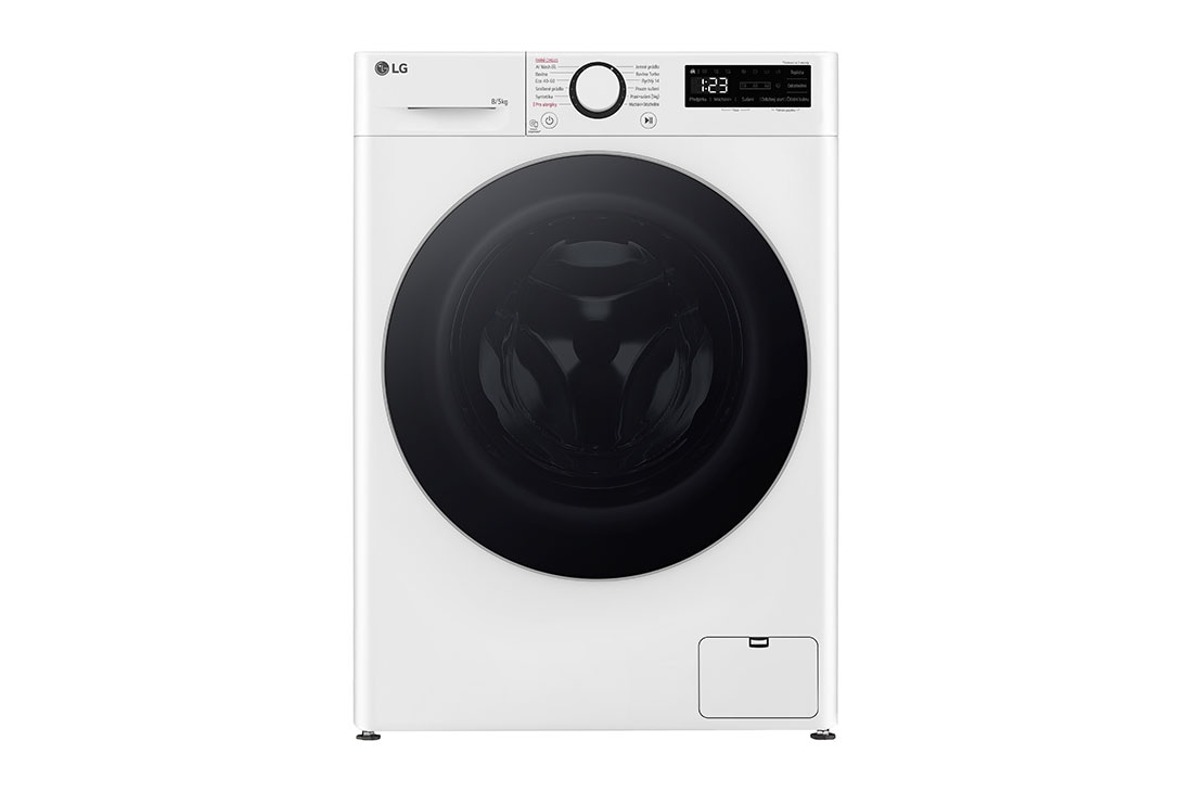 LG 8 kg parná prá?ka / 5 kg su?i?ka LG | 1200 ot./min | Direct Drive? | AI DD?, Front view, FCR5A85WS