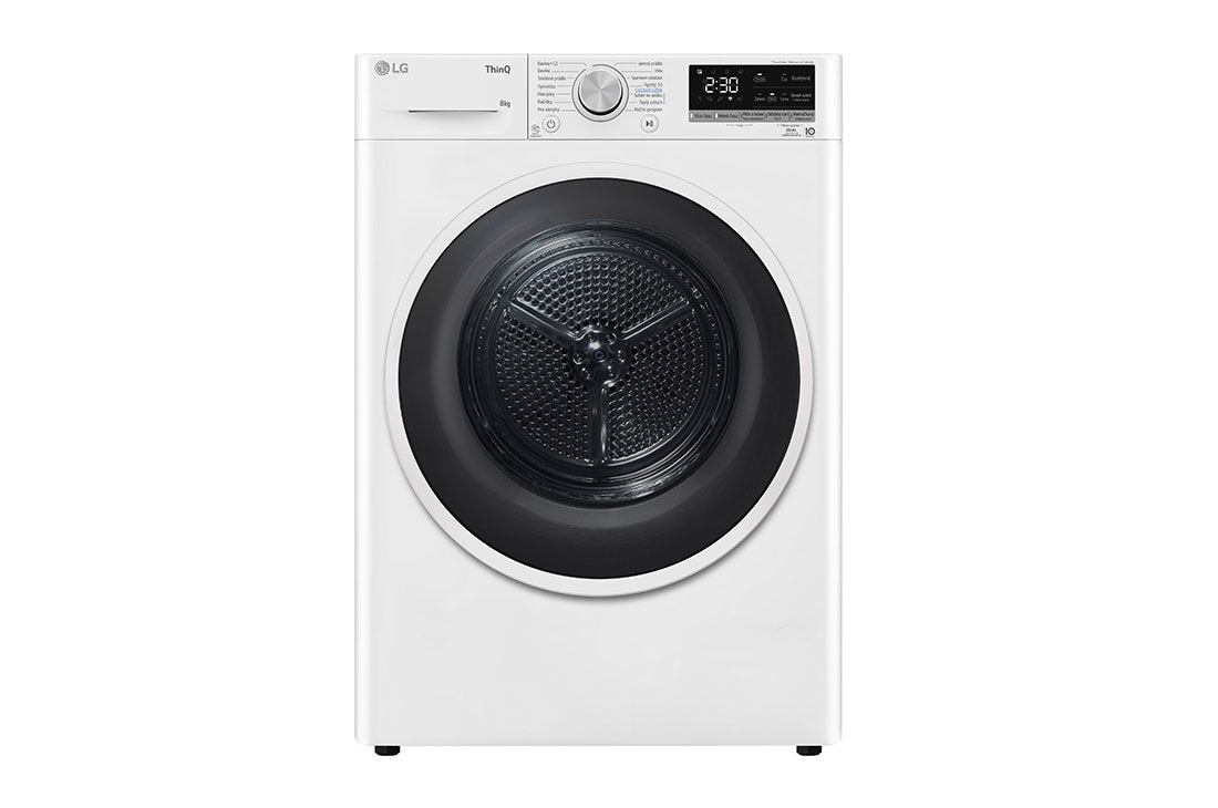 LG 8 kg su?i?ka LG | Re?im Energia / ?as | automatické ?istenie kondenzátora | Wi-Fi, LG 8 kg hybridná su?i?ka s tepelnym ?erpadlom, invertorovy motor, Eco Hybrid? - hybridné su?enie, automatické ?istenie kondenzátora, LG ThinQ + Wi-Fi, Program pre alergikov., RC82V9AVHN