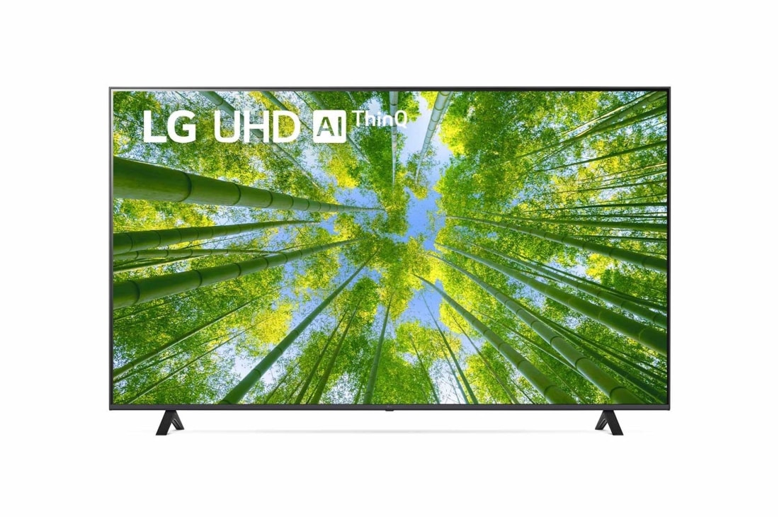 LG 86'' LG UHD TV, webOS Smart TV, Poh?ad spredu na televízor LG s rozlí?ením UHD s ilustra?nym obrázkom a logom produktu, 86UQ80003LB