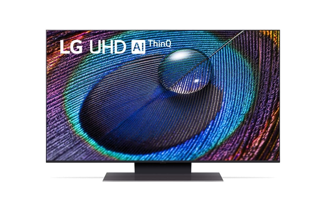 LG 43-palcovy televízor Smart TV LG UHD UR91 s rozlí?ením 4K, 2023, Poh?ad spredu na televízor LG UHD TV, 43UR91003LA