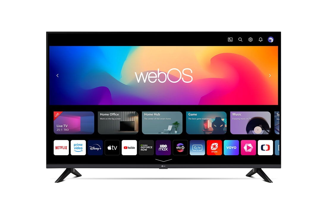 LG 65-palcovy televízor Smart TV LG UHD UR73 s rozlí?ením 4K, 2023, Poh?ad spredu na televízor LG UHD TV, 65UR73003LA