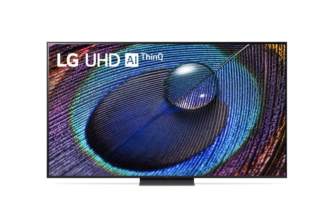 LG 75-palcovy televízor Smart TV LG UHD UR91 s rozlí?ením 4K, 2023, Poh?ad spredu na televízor LG UHD TV, 75UR91003LA