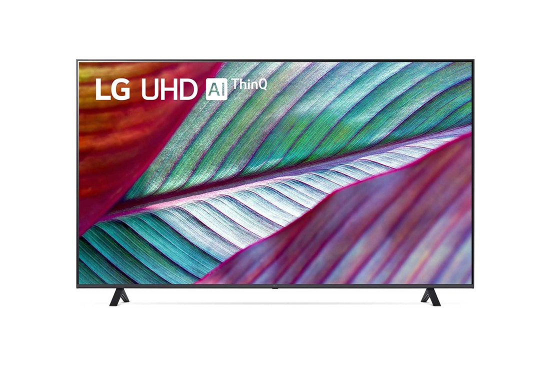 LG 75-palcovy televízor Smart TV LG UHD UR78 s rozlí?ením 4K, 2023, Poh?ad spredu na televízor LG UHD TV, 75UR78003LK