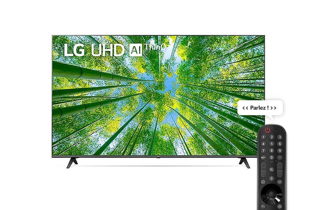 LG TV LG 55'' 4K UHD UQ80006LD (2022), vue de face avec image de remplissage, 55UQ80006LD