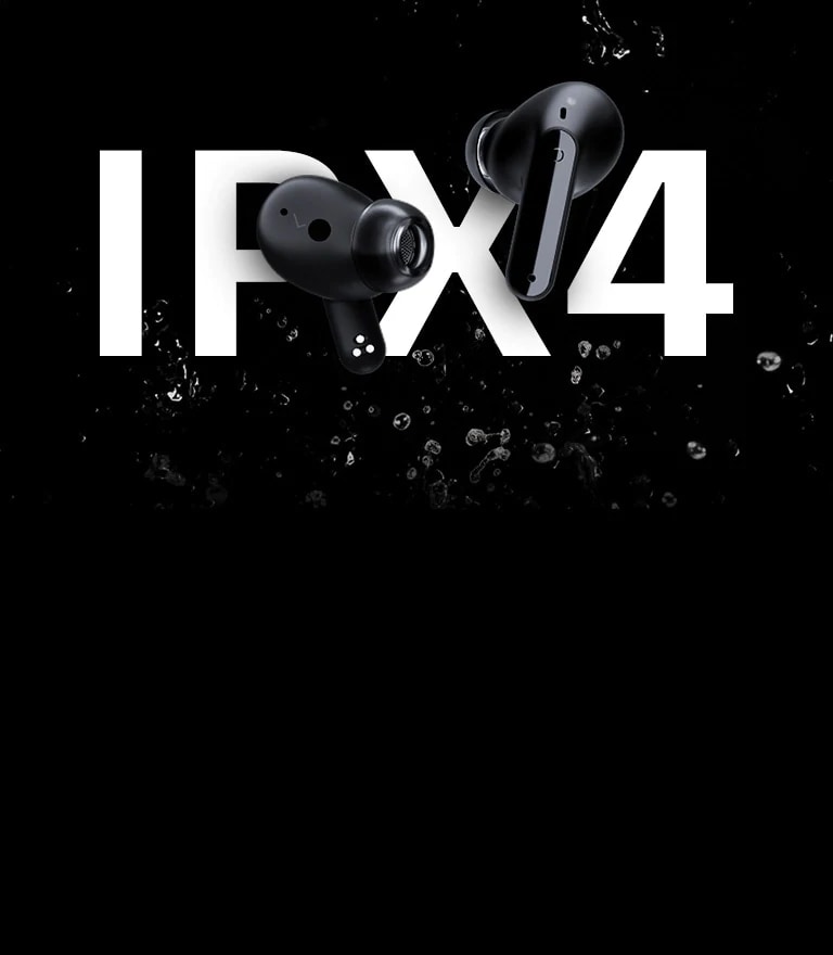 Зображення навушник?в ?з краплями води над написом ?Клас захисту IPX4?.