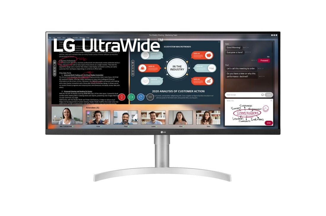 LG 34” UltraWide? Full HD IPS мон?тор з кол?рним простором sRGB 99%, 34WN650-W