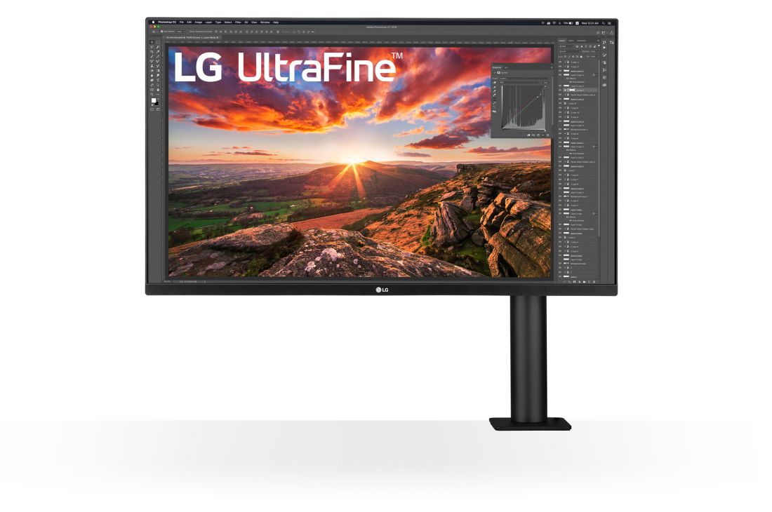 LG 31.5'' 4K UltraFine?  Ergo IPS мон?тор з  <br>USB Type-C?, Front View Monitor Arm On The Right, 32UN880-B